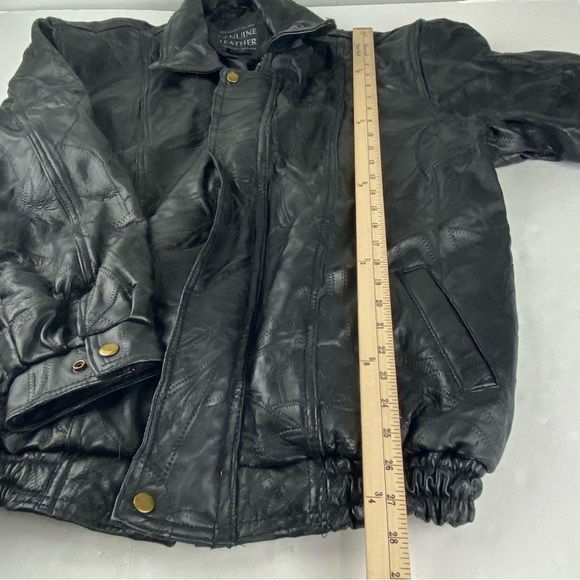 Maxam Mens XL Black Top Grain Lambskin Leather Patchwork Coat SEE ALL - Picture 2 of 8